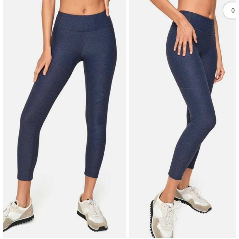 Outdoor Voices 3/4 Warmup Leggings in Heathered Navy